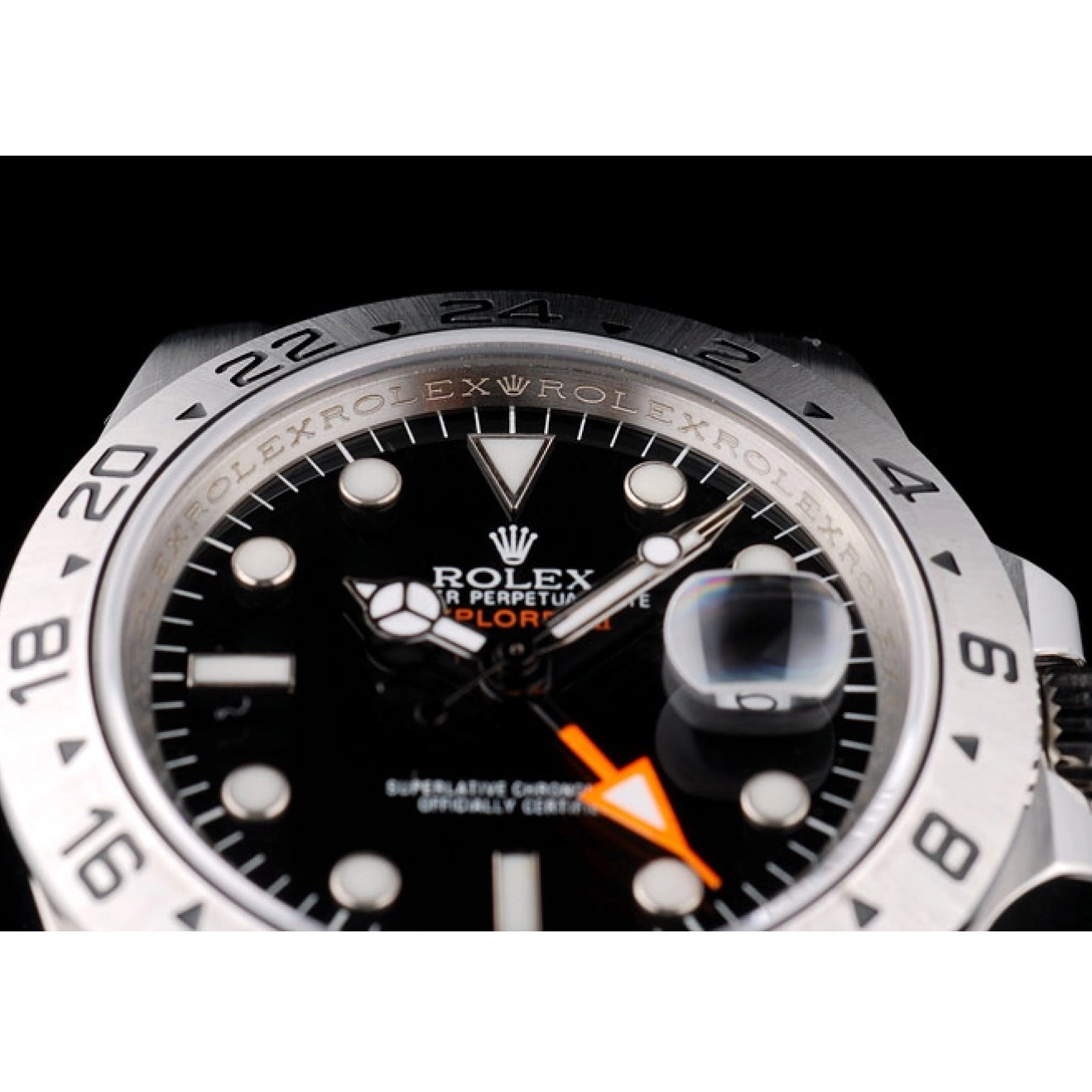 Aaa replica watch Steel Rolex Stainless Explorer Bezel Dial Black Watch 0807